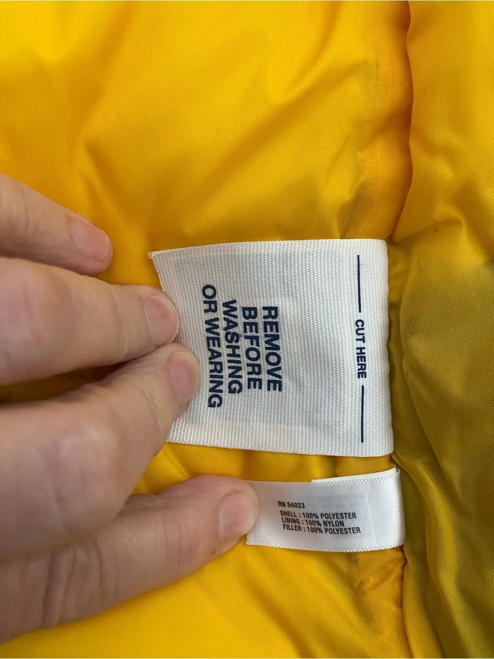 Gap Kids Puffer Vest Gray Yellow Zip Up Flap Pocket Flannel Neck Size L/XL